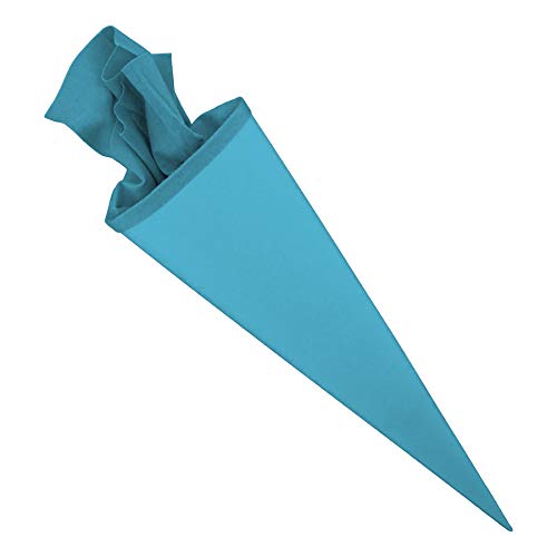 Bastelschultüte Schultütenrohling Zuckertüte Schultüte 70cm rund mit und ohne Filzverschluss (Pazifikblau mit Filzverschluss) von itenga