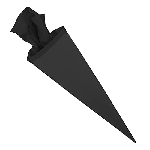 Bastelschultüte Schultütenrohling Zuckertüte Schultüte 70cm rund mit und ohne Filzverschluss (Schwarz mit Filzverschluss) von itenga