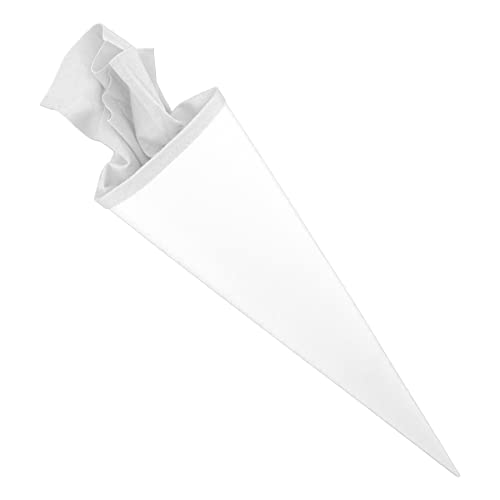 Bastelschultüte Schultütenrohling Zuckertüte Schultüte 70cm rund mit und ohne Filzverschluss (Weiß mit Filzverschluss) von itenga