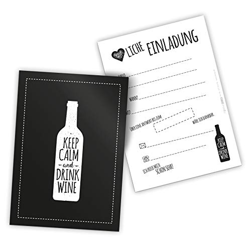 itenga 12 x Postkarte Einladung Keep Calm and Drink Wine Grillparty BBQ DIN A6 itenga 12 x Postkarte Einladung Keep Calm and Drink Wine Grillparty BBQ DIN A6 von itenga