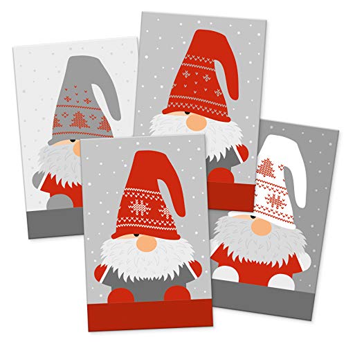 itenga 24x Geschenkkarte Motiv Wichtelbande Figuren Weihnachten Grußkarte Ballonkarte zum Basteln und Verschönern von itenga