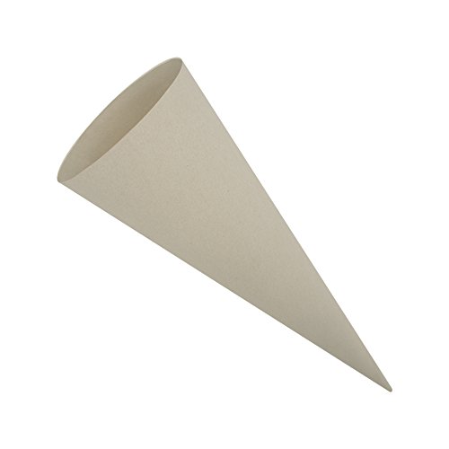 itenga Bastelschultüte 70cm rund Schultütenrohling mit Filzverschluss (Grau ohne Verschluss) von itenga