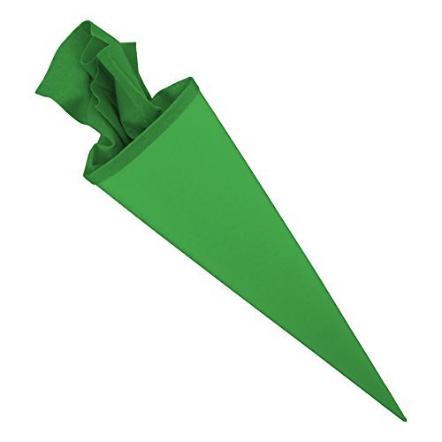 itenga Bastelschultüte 70cm rund Schultütenrohling mit Filzverschluss (Grün mit Filzverschluss) von itenga