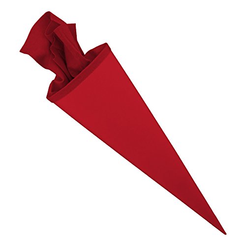 itenga Bastelschultüte 70cm rund Schultütenrohling mit Filzverschluss (Rot mit Filzverschluss) von itenga