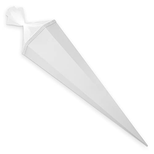 itenga Bastelschultüte 85 cm eckig Schultütenrohling mit Tüllverschluss (Weiß) von itenga