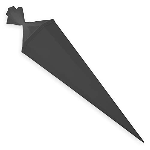 itenga Bastelschultüte Schultütenrohling Zuckertüte Schultüte eckig 85 cm mit Tüllverschluss (schwarz) von itenga