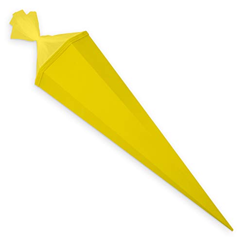 itenga Bastelschultüte 85 cm eckig Schultütenrohling mit Tüllverschluss (Gelb) von itenga
