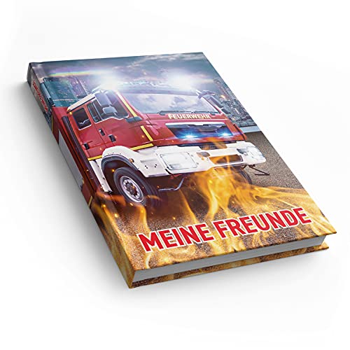 itenga Freundebuch Feuerwehr Meine Freunde DIN A5 88 Seiten für Jungen zum Ausfüllen für Schule Schüler Freunde von itenga
