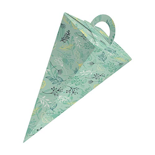 itenga Geschenktüte Schultüte mit Griff Karton 21 cm Muster Pflanzen Geschenkverpackung Gastgeschenk Tischdeko Einschulung Schulbeginn itenga Geschenktüte Schultüte mit Griff Karton 21 cm Muster Pflanzen Geschenkverpackung Gastgeschenk Tischdeko Einschulung Schulbeginn von itenga