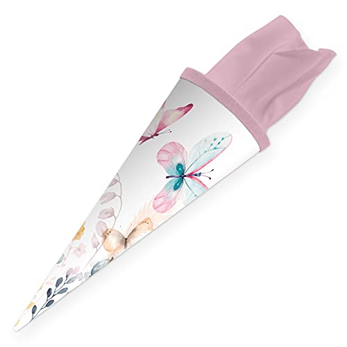 itenga Geschwister Schultüte 35cm Schmetterling mit Filzverschluss kleine Tüte Geschenkverpackung Einschulung Schulanfang von itenga