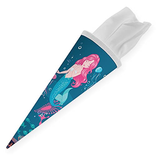 itenga Geschwister Schultüte Meerjungfrau Zuckertüte mit Filzverschluss - Schule Einschulung Schulanfang 35cm itenga Geschwister Schultüte Meerjungfrau Zuckertüte mit Filzverschluss - Schule Einschulung Schulanfang 35cm von itenga