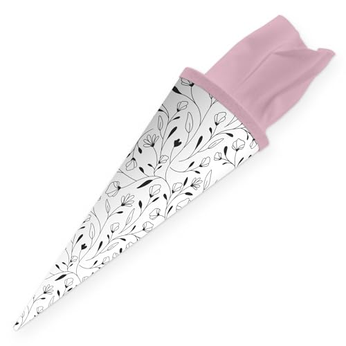 itenga Geschwisterschultüte 35cm Design Pflanzen/Floral - als Geschenkverpackung oder kleine Schultüte für Kinder Erwachsene Schulbeginn Berufsstart Studium (Florales Muster) von itenga
