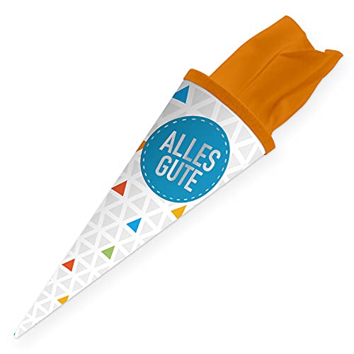 itenga Geschwisterschultüte 35cm Geschenkverpackung Schultüte Kinder Erwachsene Party (Dreiecke mit Text Alles Gute) itenga Geschwisterschultüte 35cm Geschenkverpackung Schultüte Kinder Erwachsene Party (Dreiecke mit Text Alles Gute) von itenga