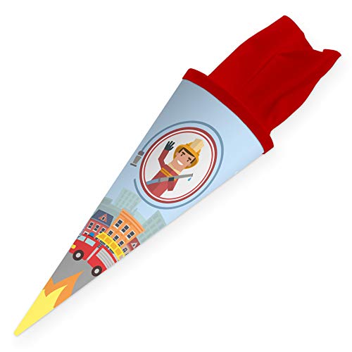 itenga Geschwisterschultüte 35cm für Kinder Geschenkverpackung Schultüte klein Kindergarten Zuckertüte (Feuerwehr) itenga Geschwisterschultüte 35cm für Kinder Geschenkverpackung Schultüte klein Kindergarten Zuckertüte (Feuerwehr) von itenga