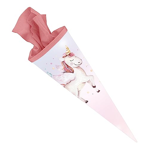 itenga Schultüte Einhorn - 70cm rund - Einschulung Schulanfang - Zuckertüte für Mädchen und Jungen von itenga