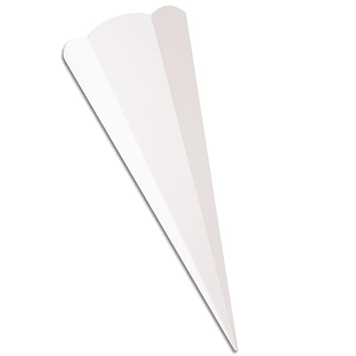 itenga Schultüten Rohling Zuschnitt aus stabilem Buntkarton glatt - 68cm - 6eckig - Schultüte Rohling zum Basteln (Weiss) von itenga