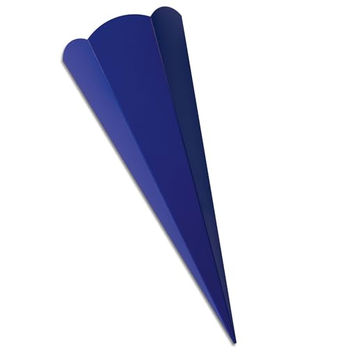 itenga Schultüten Rohling Zuschnitt aus stabilem Buntkarton glatt - 68cm - 6eckig - Schultüte Rohling zum Basteln (blau) von itenga