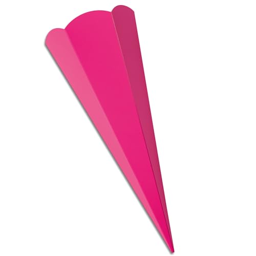 itenga Schultüten Rohling Zuschnitt aus stabilem Buntkarton glatt - 68cm - 6eckig - Schultüte Rohling zum Basteln (pink) von itenga