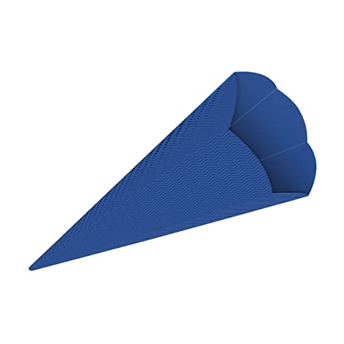 itenga Schultüten Rohling aus Bastelwellpappe 68cm - Schultüten Rohling zum Basteln - 3D Wellpappe (blau) von itenga