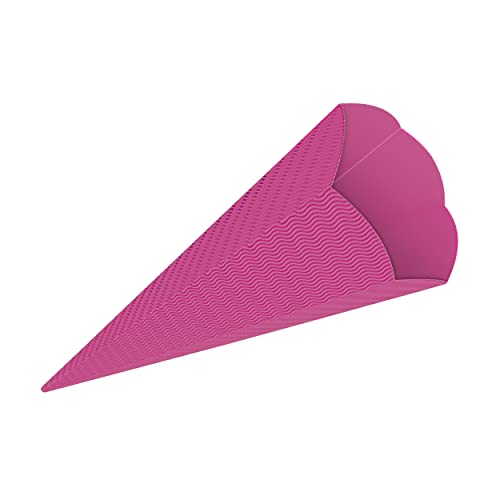 itenga Schultüten Rohling aus Bastelwellpappe 68cm - Schultüten Rohling zum Basteln - 3D Wellpappe (pink) von itenga