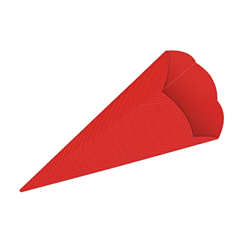 itenga Schultüten Rohling aus Bastelwellpappe 68cm - Schultüten Rohling zum Basteln - 3D Wellpappe (rot) von itenga