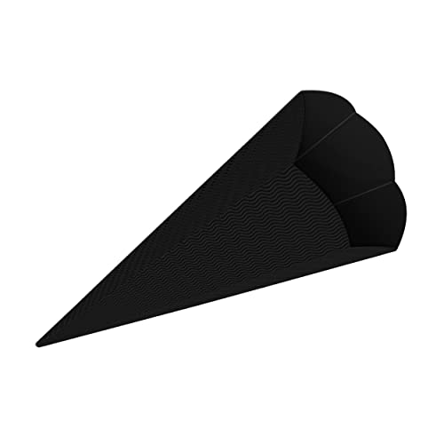 itenga Schultüten Rohling aus Bastelwellpappe 68cm - Schultüten Rohling zum Basteln - 3D Wellpappe (schwarz) von itenga