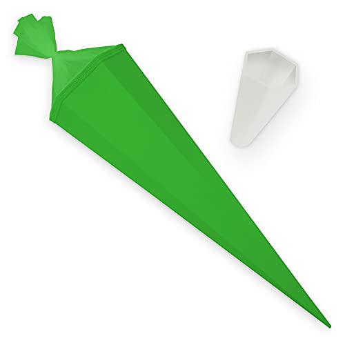 itenga Set Bastelschultüte eckig 85 cm inkl. Spitzenschutz - Schultüte Zuckertüte Rohling 1. Schuljahr (Grün) von itenga