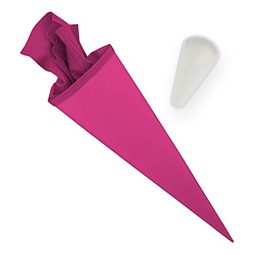 itenga Set Bastelschultüte rund 70 cm inkl. Spitzenschutz - Schultüte Zuckertüte Rohling 1. Schuljahr (Pink) von itenga