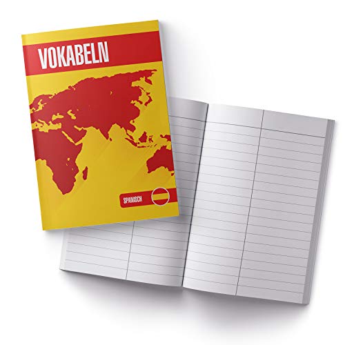itenga Vokabelheft Spanisch Schule Schulbedarf Notizbuch Lernen Vokabeln Fremdsprache DIN A5 von itenga