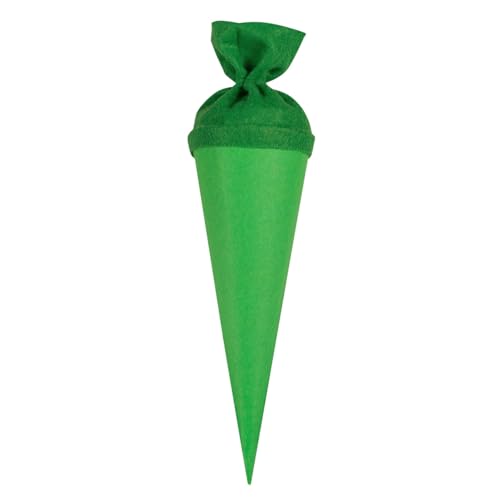 itenga kleine Bastelschultüte Geschwister Schultütenrohling Zuckertüte Schultüte 35cm rund mit Filzverschluss (grün) von itenga