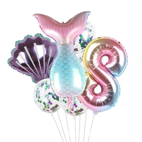 Meerjungfrau-Luftballons für Geburtstagsparty - Geburtstagsdekoration Meerjungfrau Ballons Kit | Kleine Meerjungfrau-Party-Folienballon, Meerjungfrauenschwanz-Luftballons, Itrimaka von itrimaka