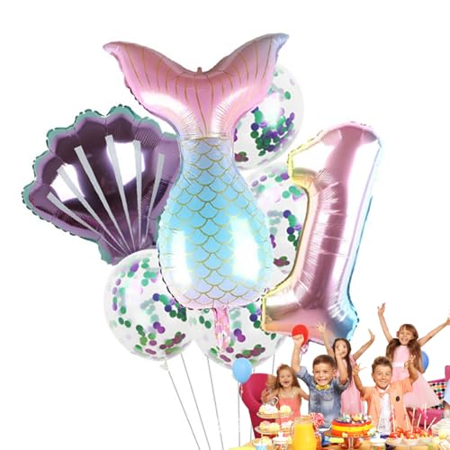 Meerjungfrau-Luftballons für Geburtstagsparty | Geburtstagsdekoration Meerjungfrau Luftballons | Kleine Meerjungfrau-Party-Folienballon, Meerjungfrauenschwanz-Luftballons, Itrimaka von itrimaka