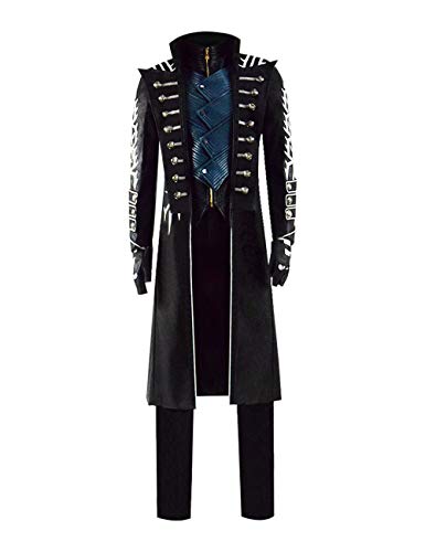 iukexusa Devil Cry Vergil Cosplay Kostüm DMC Devil Vergil Mantel Windbrecher Trench Outfits für Erwachsene Männer Halloween (Fullset, Custom Made) von iukexusa