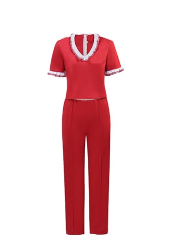 iukexusa Sally O'Malley Kostüm, Rotes Top mit Hose, Halloween Film Show Cosplay Verkleidung, Damen (Red, S) von iukexusa