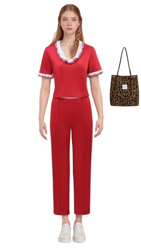iukexusa Sally O'Malley Kostüm, Rotes Top mit Hose, Halloween Film Show Cosplay Verkleidung, Damen (Red-1, 2XL) von iukexusa