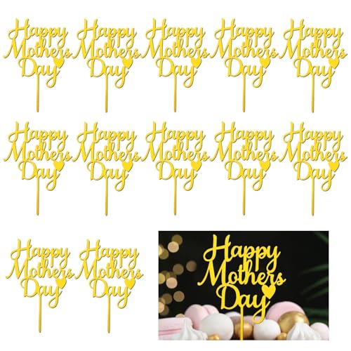 Cupcake-Aufsätze "Happy Mother's Day", glitzernd, Herz, Liebe, Mutter, Geburtstag, Cupcake-Picks, Dekorationen für Happy Mother's Day Motto-Party, Kuchendekorationen, 12 Stück Cupcake-Aufsätze "Happy Mother's Day", glitzernd, Herz, Liebe, Mutter, Geburtstag, Cupcake-Picks, Dekorationen für Happy Mother's Day Motto-Party, Kuchendekorationen, 12 Stück von iwiio