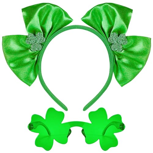 iwiio St. Patrick's Day Stirnband Brille Kostüm Dekorationen St. Patricks Day Zubehör für Frauen für Kobold Irische Verkleidung Party Gastgeschenke Dekor von iwiio