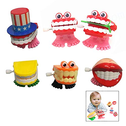 iwobi 6 Stücke Zähne Uhrwerk Spielzeug Set, Zähne Wind up Aufziehspielzeug für Kinder von iwobi