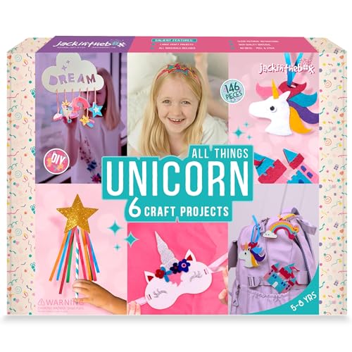 SNUNGPHIR jackinthebox Unicorn Themed Art and Craft Kit for Girls (6 Chunky Projects for Ages 5, 6, 7, 8, 9, 10 Years) von jackinthebox