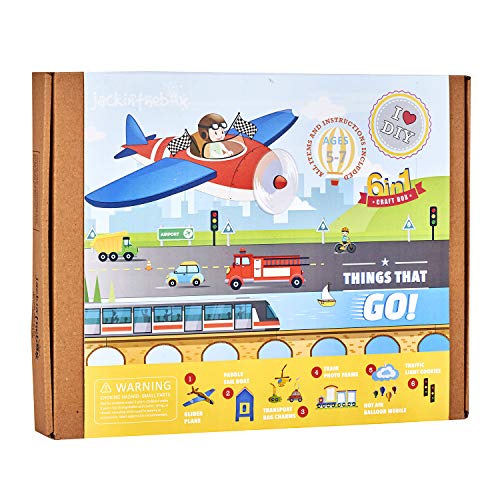 jackinthebox Things That Go Themen-Bastelset und Lernspielzeug für Jungen und Mädchen | 6 Aktivitäten in 1 Kit | Tolles Geschenk für Jungen im Alter von 7-10 Jahren | Lernspielzeug (Things That Go 6 von jackinthebox