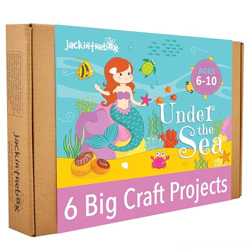 jackinthebox Unter dem Meer - Themes Bastelset | Enthält schöne Filz Meerjungfrau Nähen | 6 Verschiedene Crafts-in-1 Mädchen im Alter von 6 bis 10 Jahren (6-in-1) von jackinthebox