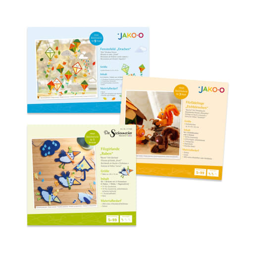 Sachenmacher Herbstbastelset, 3 Herbstmotive für Kinder ab 4 von jako-o