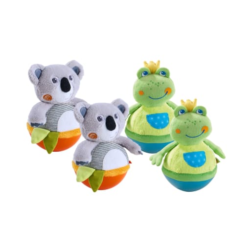 Stehauffiguren-Set, 4 Stehaufmännchen aus Stoff, ab 6 Monate von jako-o