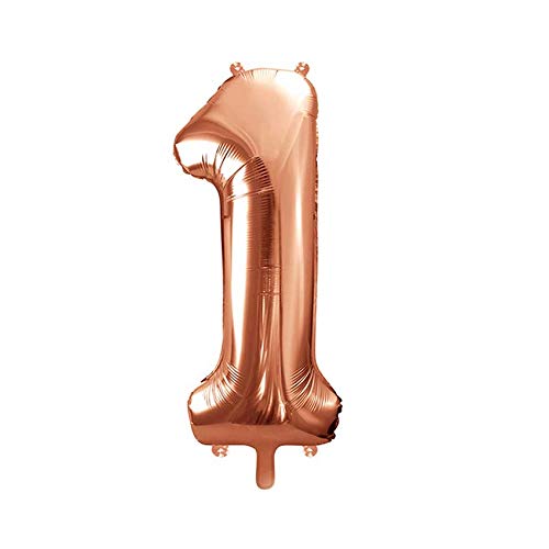 jakopabra XXL Folienballon in kupfergold, 86 cm (Zahl 1) von jakopabra