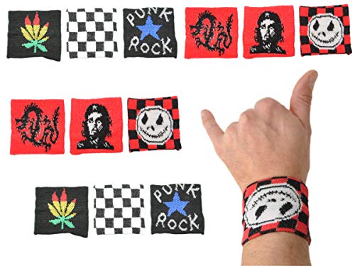 Set 12 x Schweißband Festival Style Punk Rock Death Kiss Karo Smile Japan. Zeichen Set 12 x Schweißband Festival Style Punk Rock Death Kiss Karo Smile Japan. Zeichen von jameitop