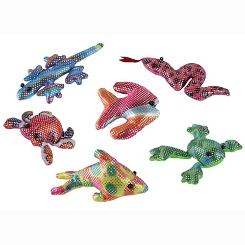 jameitop®Sandtiere 6 STÜCK Tierfiguren Meerestiere Echsen Tiere Drachen Schlange Stofftier gefüllt mit Sand von jameitop