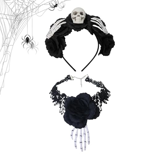 jamgeery Gotisches Stirnband - Kopfschmuck Spitzen Choker Set | Vintage Goth Headschmuck Für Halloween Cosplay Mottopartys jamgeery Gotisches Stirnband - Kopfschmuck Spitzen Choker Set | Vintage Goth Headschmuck Für Halloween Cosplay Mottopartys von jamgeery