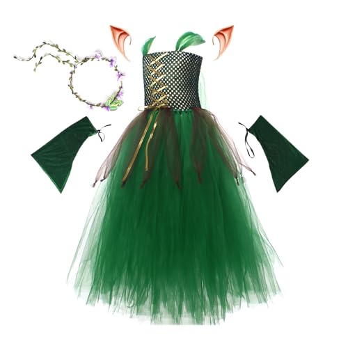 jamgeery Halloween Kostüme Für Mädchen - Grüner Feenrock - Cosplay Kostüme für Mädchen im Alter von 2-10 Jahren für Halloween, Karneval, Maskerade und jamgeery Halloween Kostüme Für Mädchen - Grüner Feenrock - Cosplay Kostüme für Mädchen im Alter von 2-10 Jahren für Halloween, Karneval, Maskerade und von jamgeery