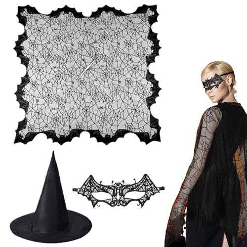 jamgeery Hexenkostüm,3 Stücke Spinnennetz Kostüm | Halloween Kostüm Für Ferien, Cosplay Requisiten, Festival, Maskerade, Täglichen Gebrauch, Kinder, Reisen, Indoor- Und Outdoor-Einsatz Sowie von jamgeery