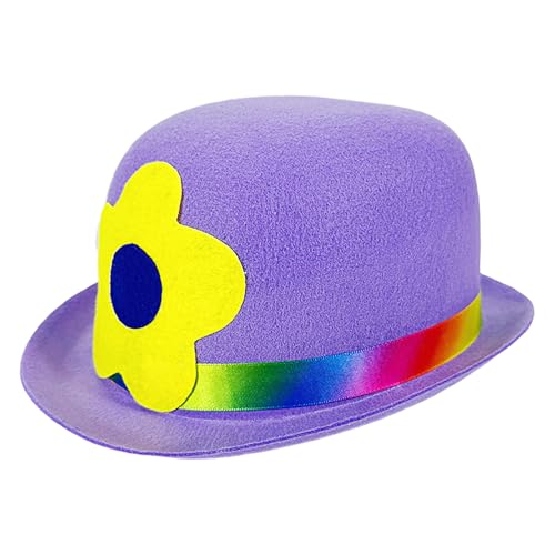 jamgeery Narrenhüte - Flacher Clownhut Mit Blume - Kreatives Narrenzubehör für Draußen Kostüm Party Fest Cosplay jamgeery Narrenhüte - Flacher Clownhut Mit Blume - Kreatives Narrenzubehör für Draußen Kostüm Party Fest Cosplay von jamgeery